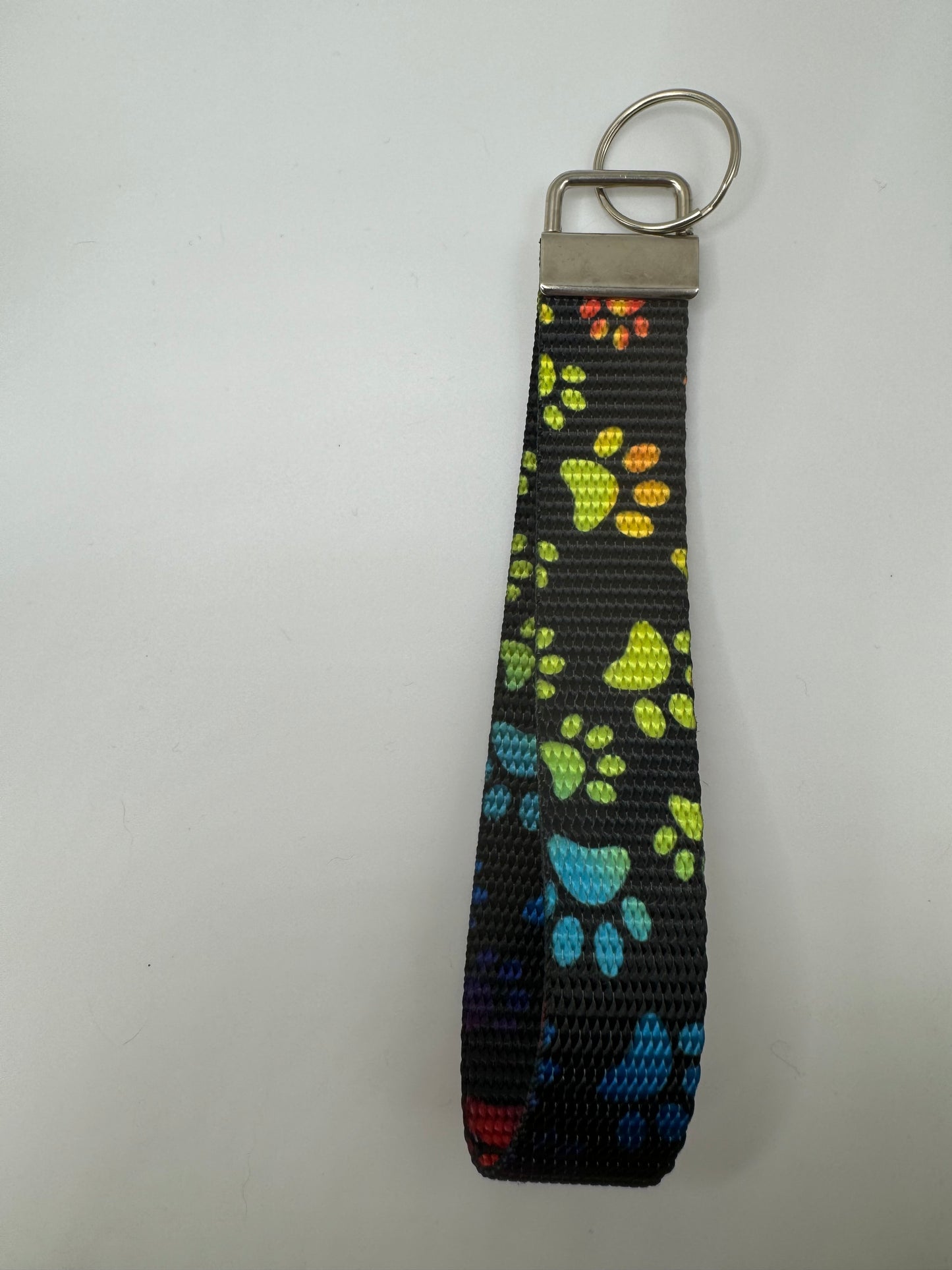 Tie Dye Paw Print Pattern Keychain Premade