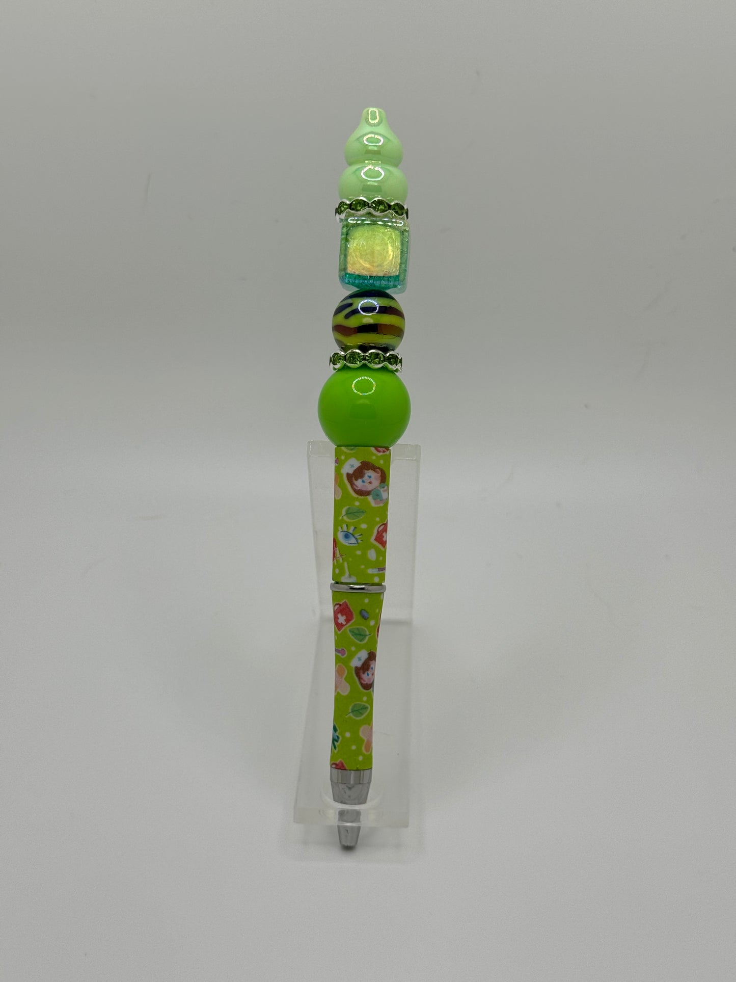 Green Medical Beadable Pen ~ Premade