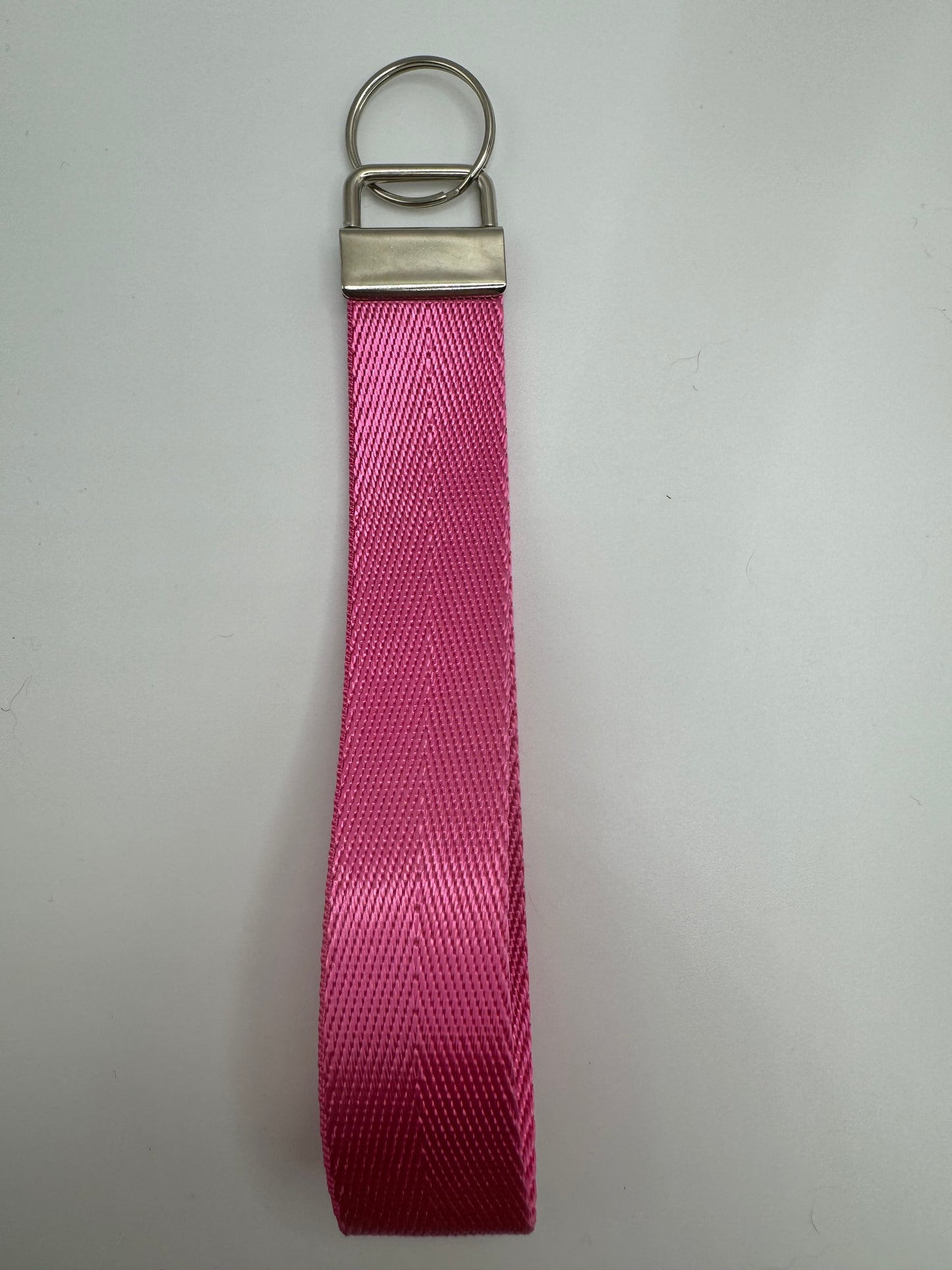 Pink Polyester Keychain