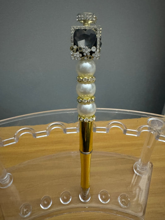 Gold Sparkly Beadable Pen ~ Premade