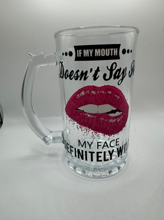 Sarcastic Glass Beer Mug with Handle