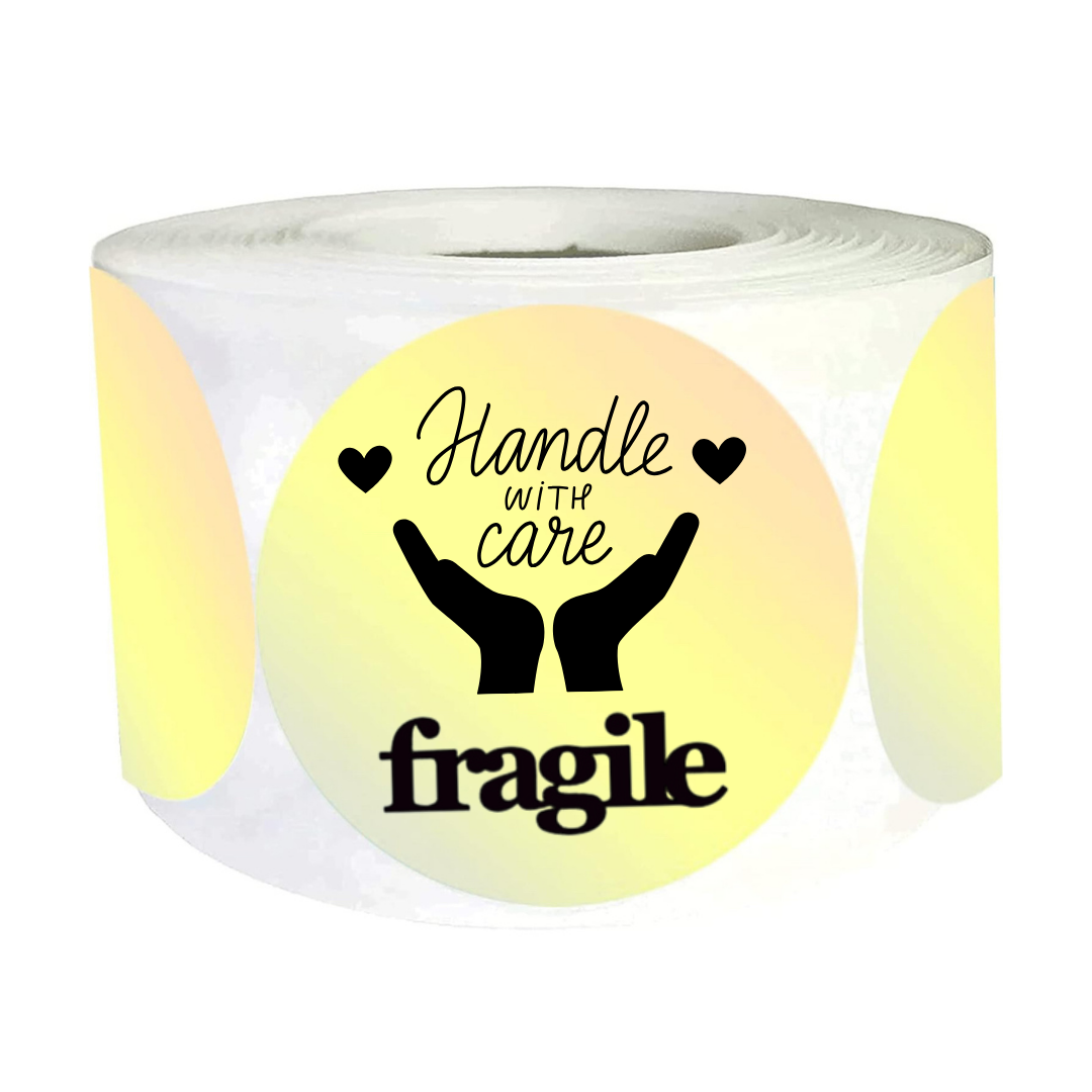 2 Inch Handle With Care Fragile Sticker Rolls