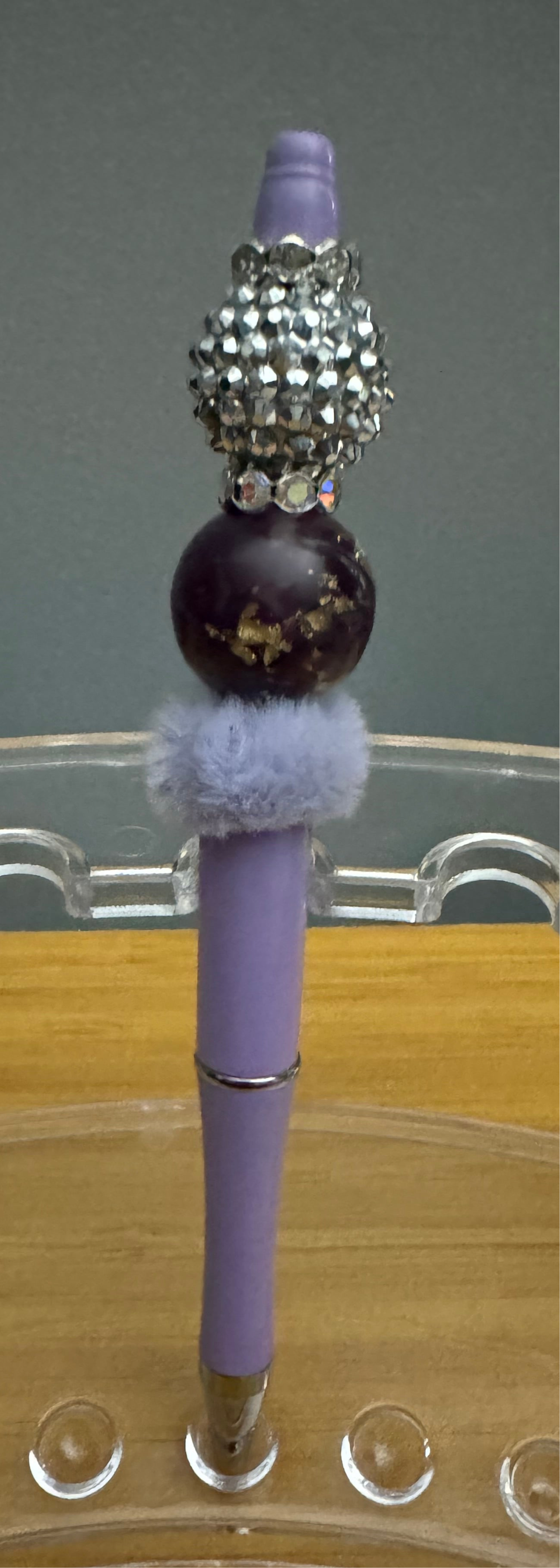 Purple Sparkle Beadable Pen ~ Premade