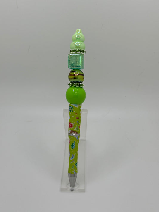 Green Medical Beadable Pen ~ Premade