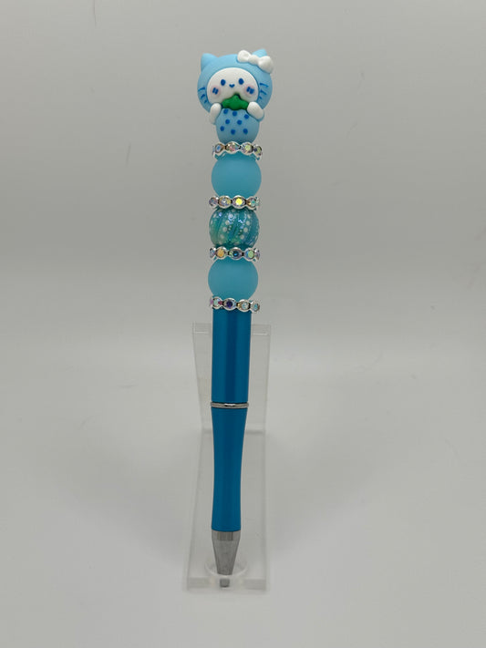 Blue Character Beadable Pen ~ Premade