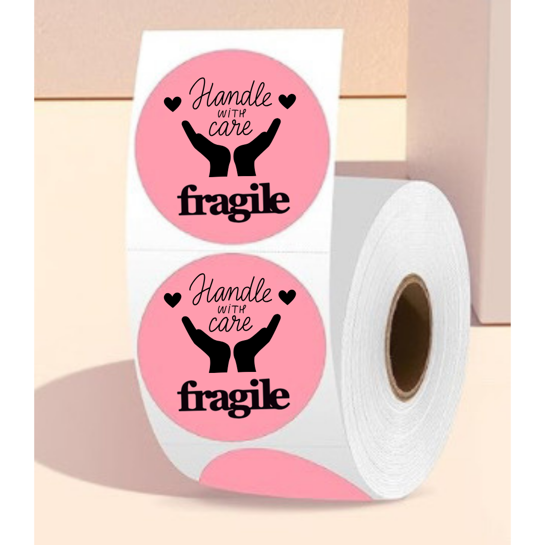 2 Inch Handle With Care Fragile Sticker Rolls