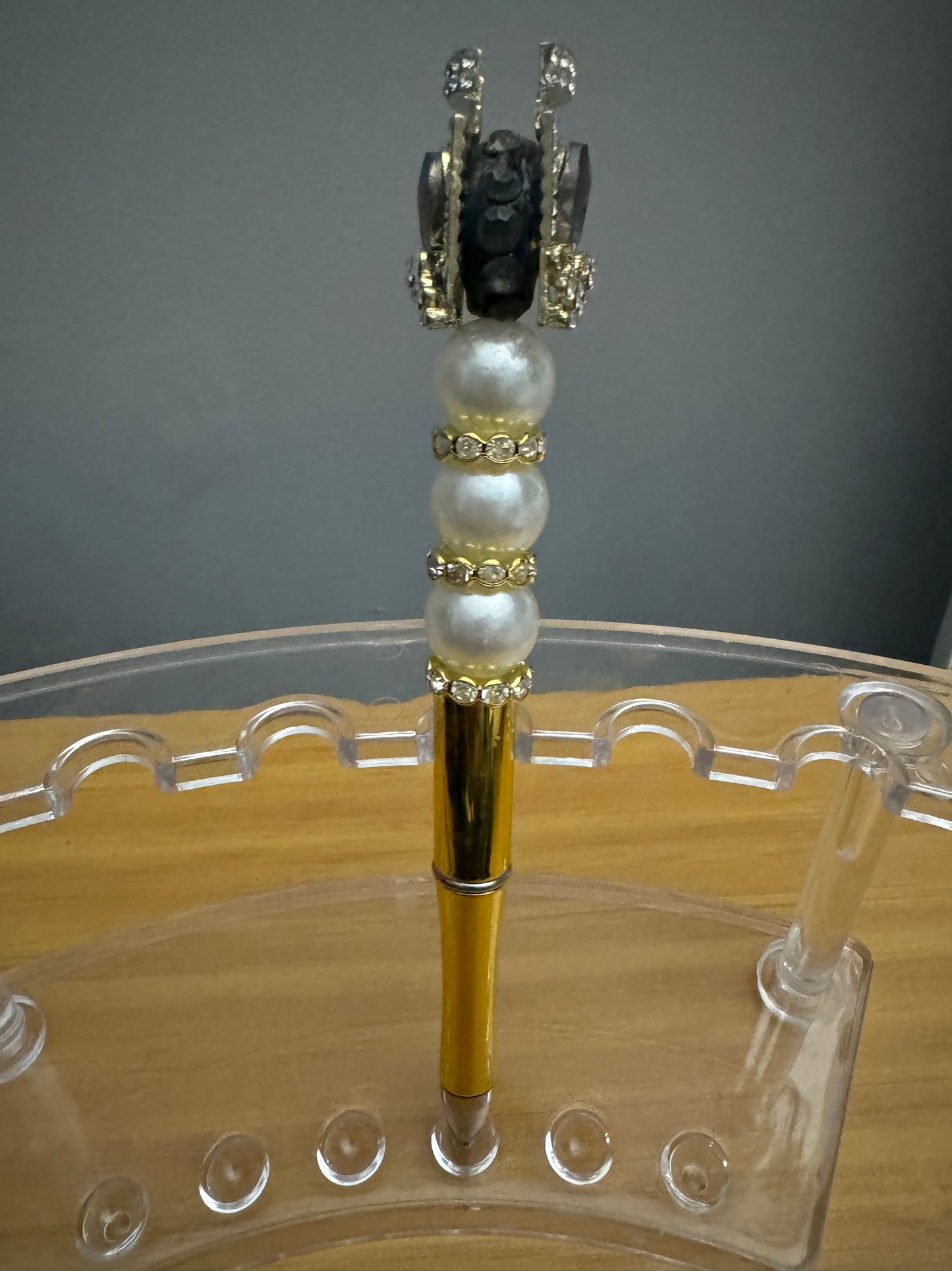 Gold Sparkly Beadable Pen ~ Premade