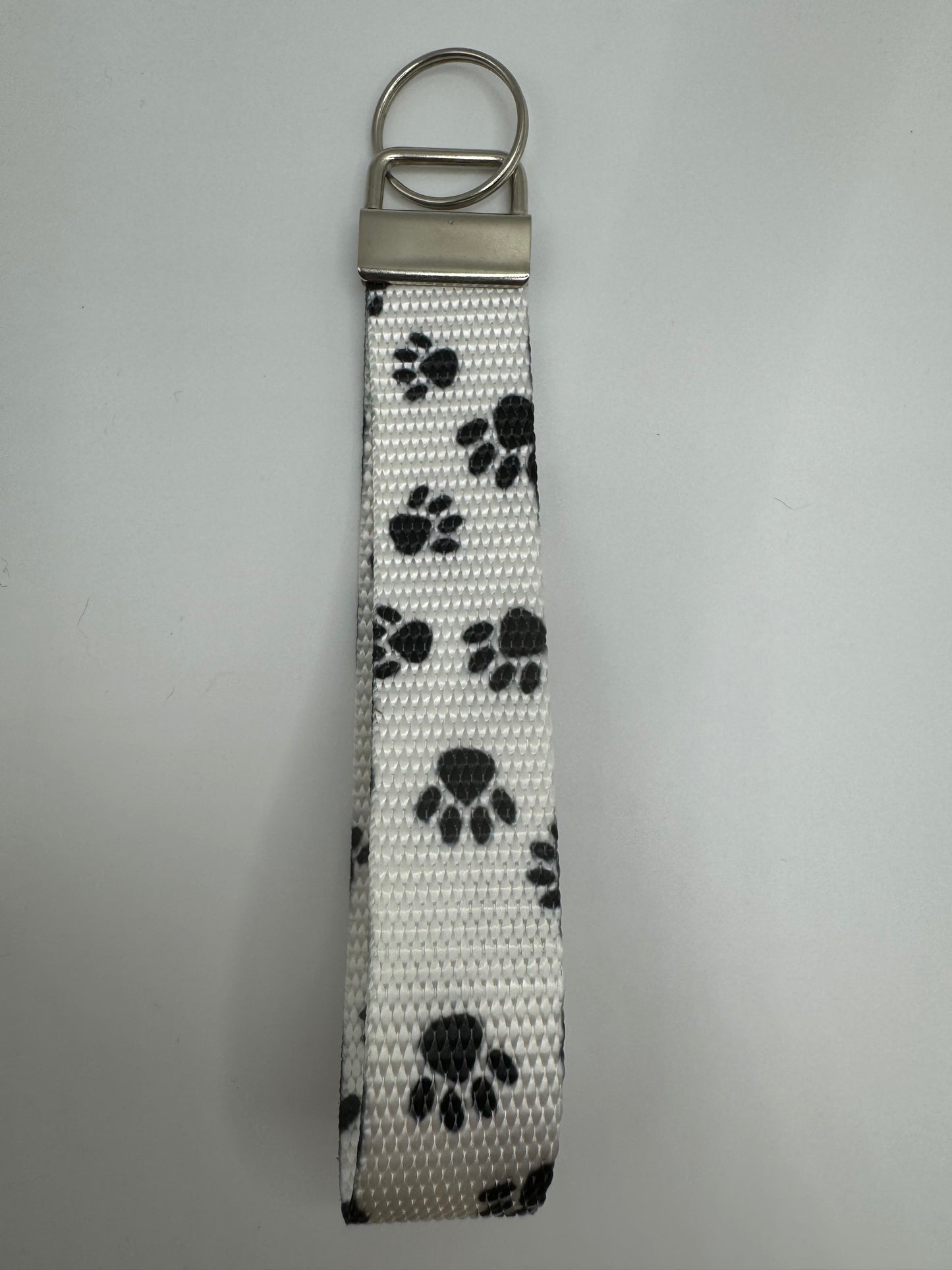 Black & White Paw Print Keychain Premade