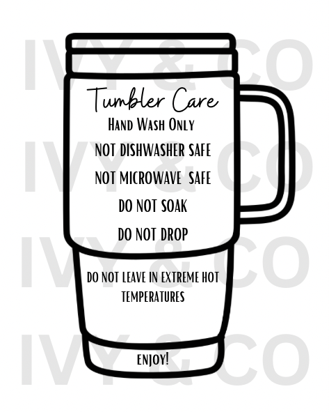 Handle Tumbler Care Card