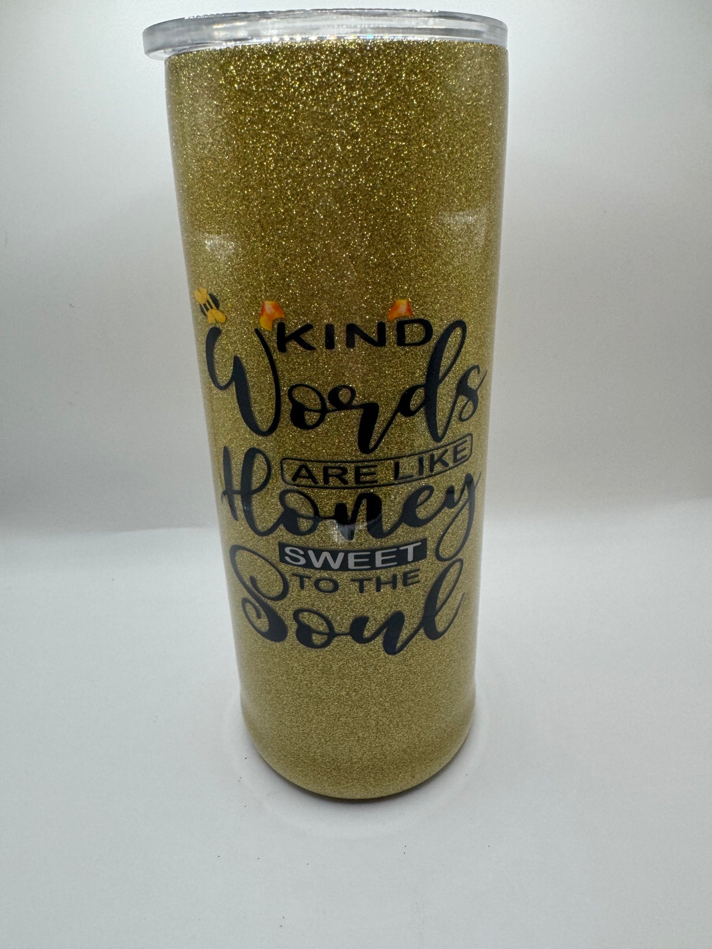 25oz Gold Glitter Tumbler