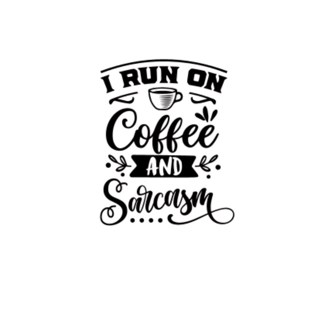 I Run On Coffee And Sarcasm Car Decal / Car Decal / Laptop Sticker / Bumper Sticker / Tailgaiter Bumper Sticker / Gift / Car Sticker