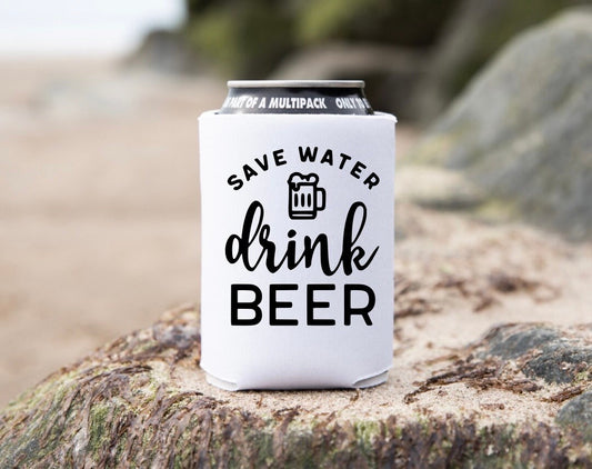 Save Water Drink Beer Can Cover