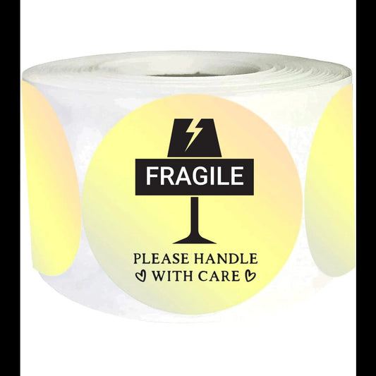 2 Inch Fragile Glass Sticker Rolls