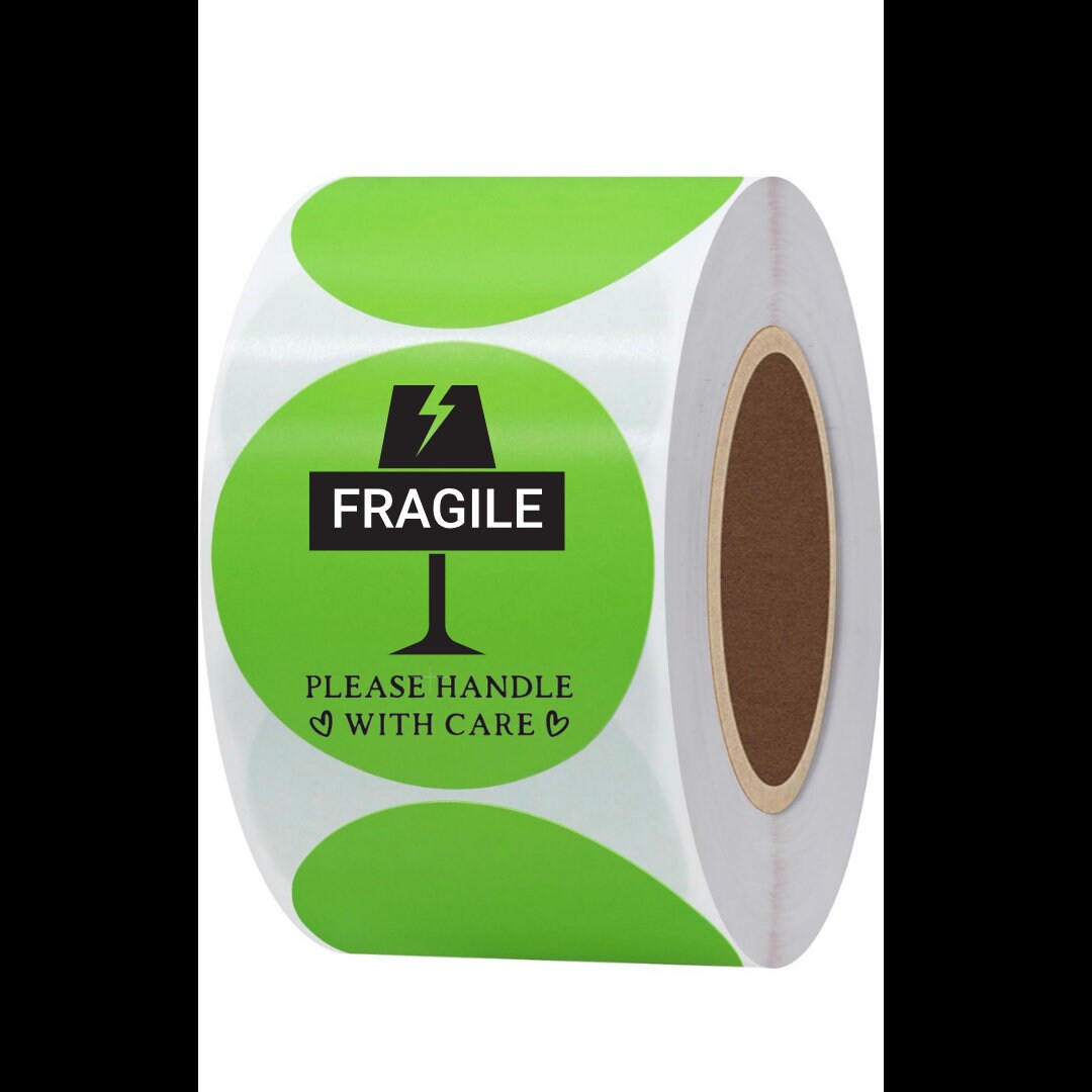 2 Inch Fragile Glass Sticker Rolls